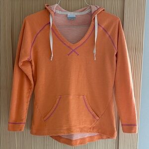 Columbia Orange Hooded Sweatshirt with Pink Accents